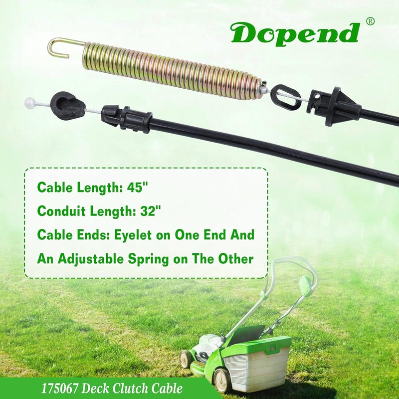 Dopend 532175067 175067 Deck Clutch Cable for Craftsman 42” Mower Deck LT1000, LT2000, DLT3000 Parts, Poulan Pro Riding Mower Parts, Replaces 175067 Deck Engagement Cable 532175067, 169676, 532169676 - Image 4